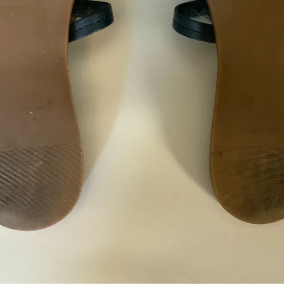 Tory Burch Gabriel Leather Flat Thong Sandals Size 8 - Picture 8 of 8